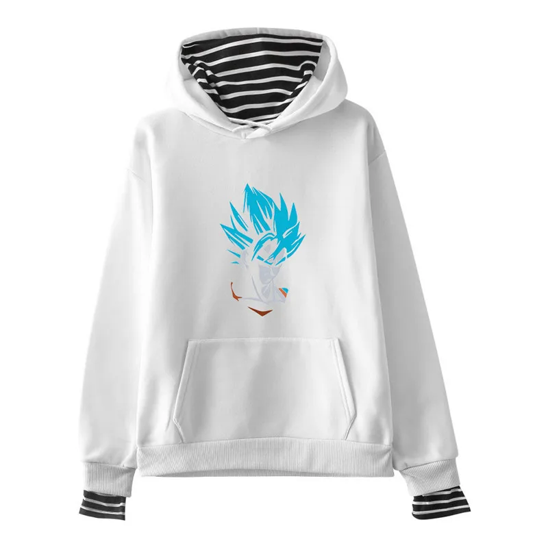 2D DRAGON BALL новая одежда с принтом поддельные две части толстовки Топы Горячая распродажа Осенние женские свитшоты K-pops с капюшоном Harajuku Plus - Цвет: white2