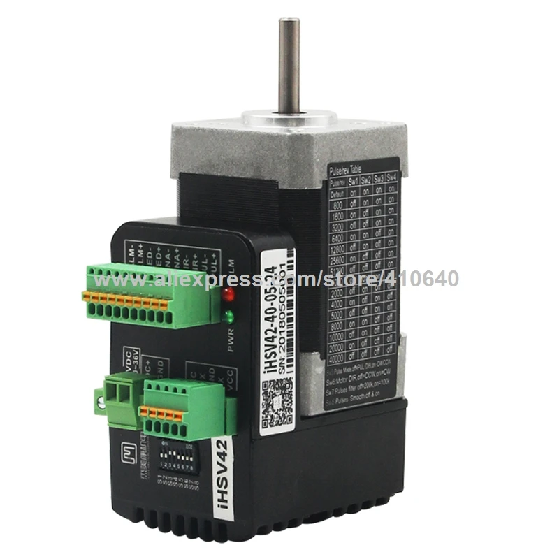 JMC NEMA17 интегрированный серводвигатель переменного тока IHSV42-40-05-24 DC24V 4000 об/мин 1000