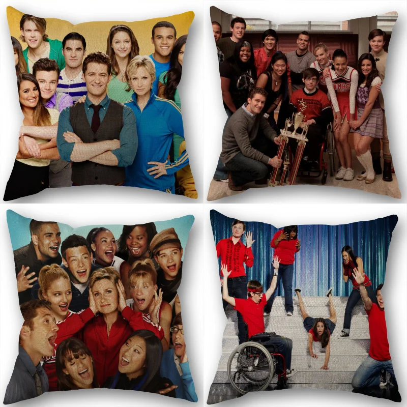 

Симпатичная наволочка Glee, хлопковая льняная ткань, квадратная Наволочка на молнии, новинка, 45x45 см, свадебная декоративная наволочка для подушки, 1210