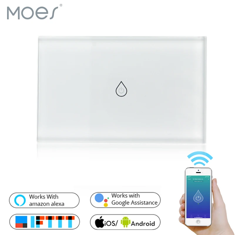

WiFi Smart Boiler Switch Water Heater Smart Life Tuya APP Remote Control Amazon Alexa Echo Google Home Voice Control Glass Panel