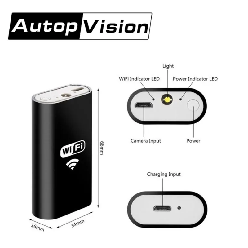 

WiFI Endoscope Transmitter Box Only For Wifi Endoscope Camera USB Camera Inspection 720P Camera Snake Tube Android IOS 8mm Len