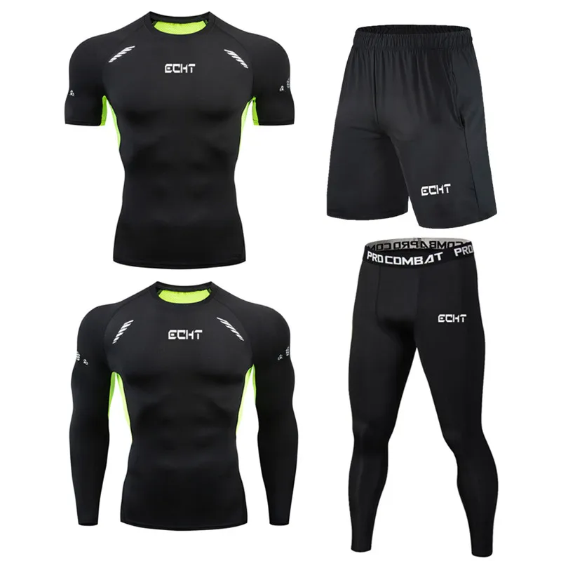 4 шт./компл. мужские спортивные костюмы спортивная одежда компрессионная для