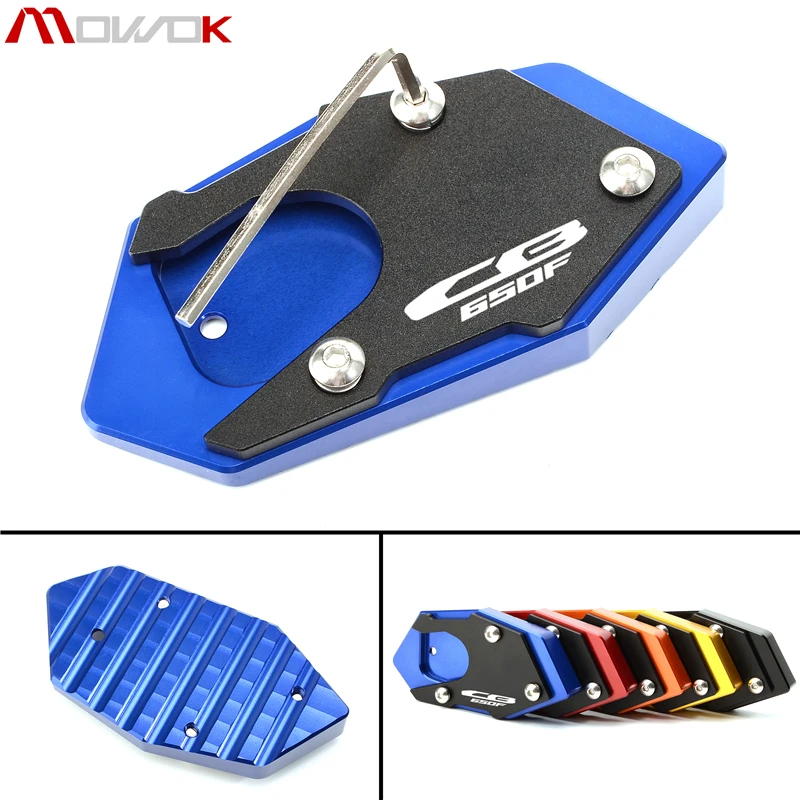 Motorcycle CNC Aluminum Side Stand Enlarger Plate Kickstand Enlarge Extension For Honda CB650F CBR650F 2013