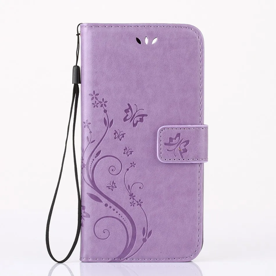 Милый маленький кожаный чехол с бабочкой для Apple iPhone 11 Pro Max, кошелек для телефона для девочек X, XR, XS, 8, 7, 6, 6S Plus, флип, Fundas O04D - Цвет: Light Purple