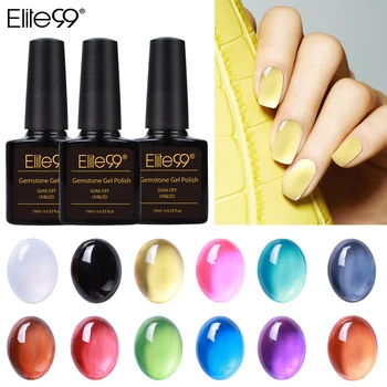 

Elite99 Translucent Candy Color Gel Nail Polish Varnish Lacquer 10ml Gel Nail Tips Gemstone UV Gel Varnish Nails Art Lacquer Set