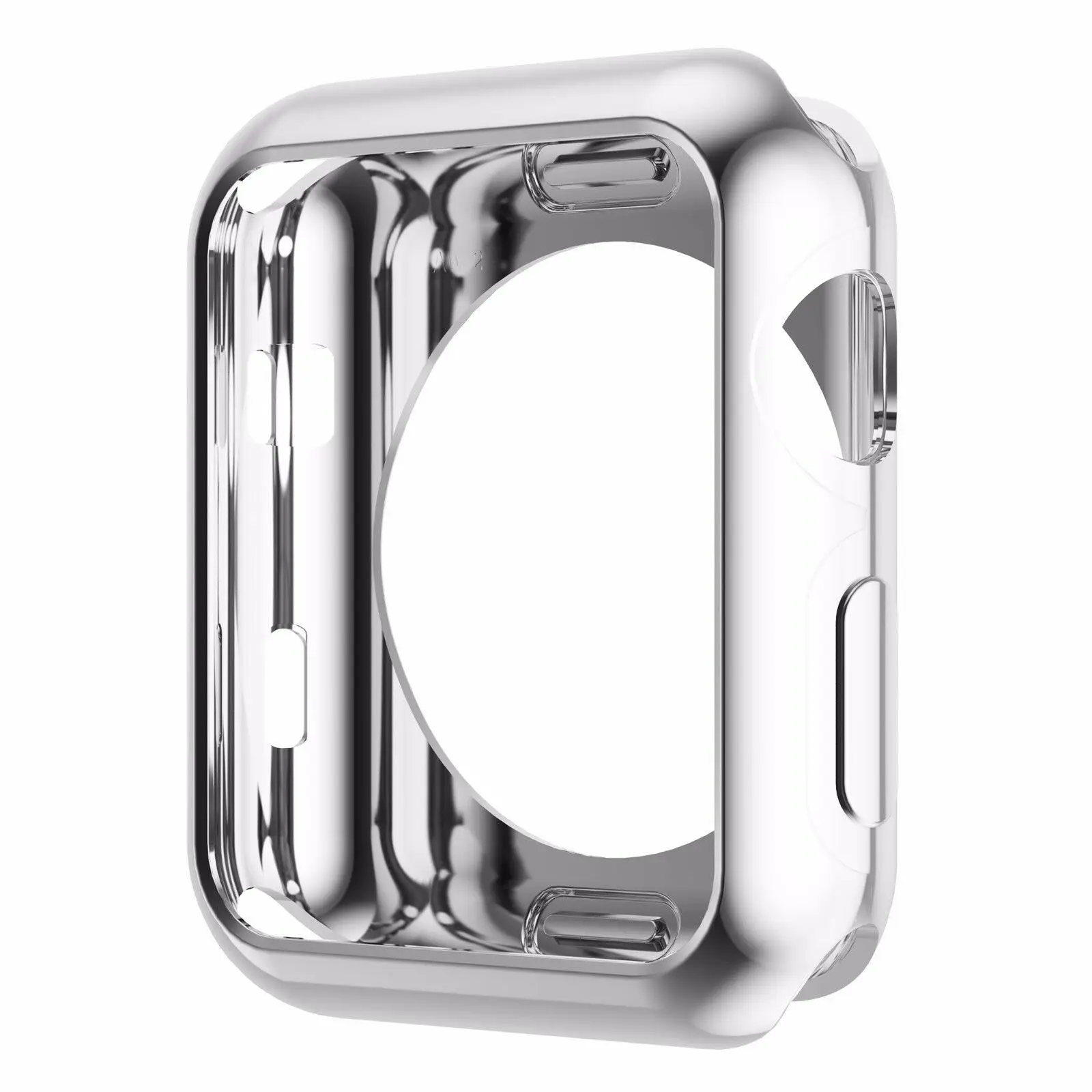 HOCO Мягкий силиконовый чехол с золотым покрытием для Apple Watch Series 2, чехол для iWatch Series 3, защитный чехол из ТПУ, 42 мм, 38 мм - Цвет: SILVER