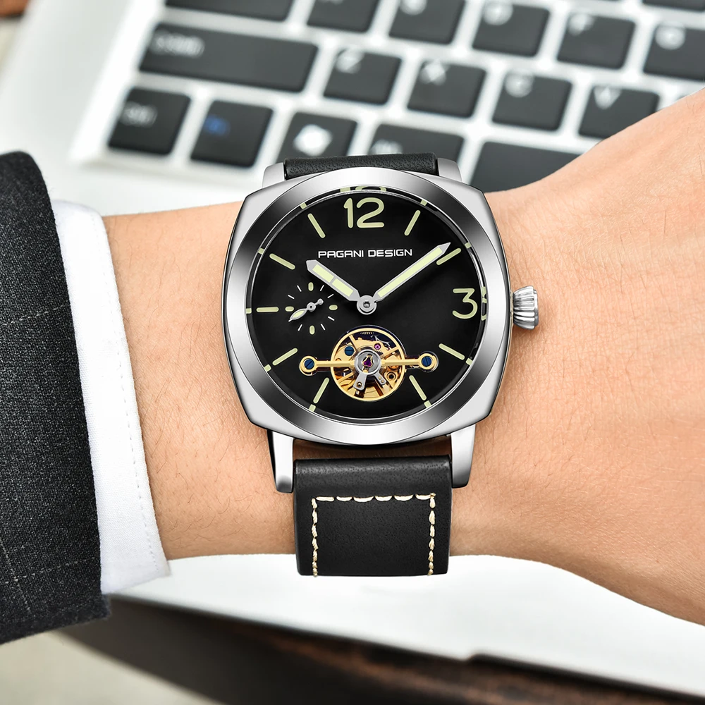 high quality PAGANI DESIGN Luxury Tourbillon Mechanical Watches Luminous Genuine Leather Fashion Casual Skeleton Automatic Watch free dropshipping (15)