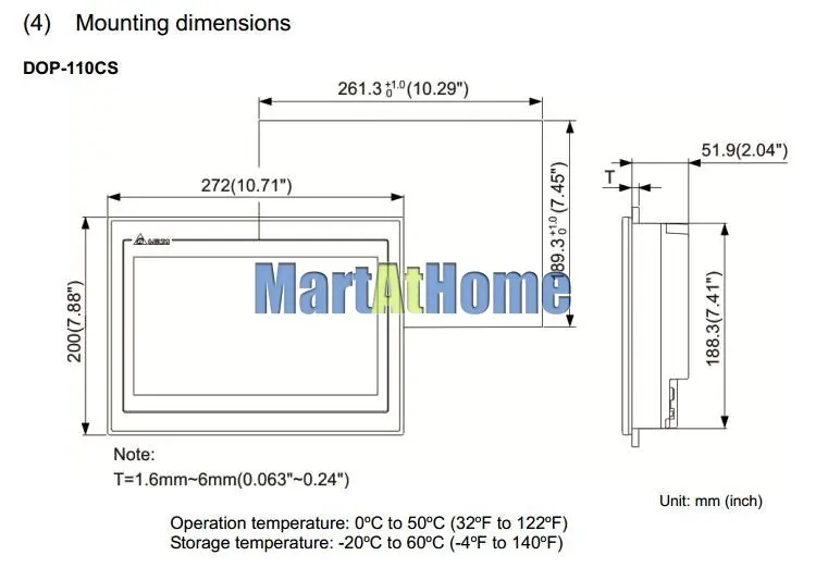 DELTA DOP-110CS Standard 10.1 inch TFT Touch Panel HMI Human Machine Interface 2 COM Ports 256 MB USB