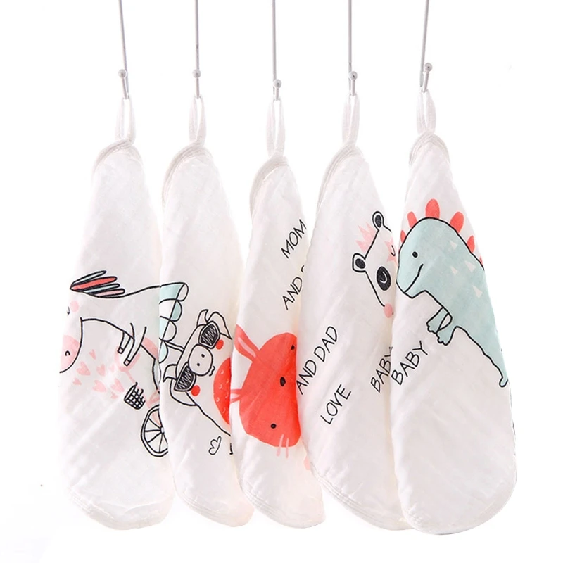 5Pcs Six-Layer Gauze Soft Saliva Wipe Face Towel Infant Baby Bibs Scarf Muslin Washcloths Boy Girl Wash Cloth Gifts | Мать и ребенок