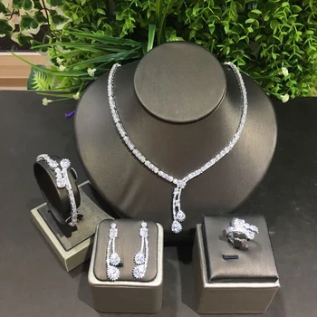

GODKI 4pcs Bridal Zirconia Full Jewelry Sets For Women Party Luxury Dubai Nigeria CZ Crystal Wedding Jewelry Sets 2020