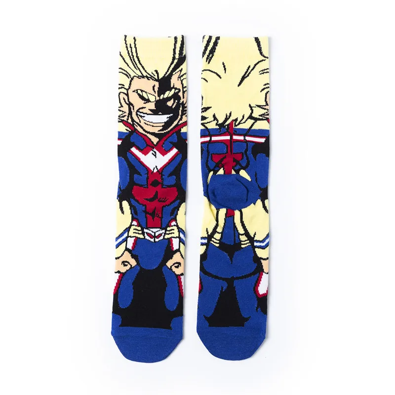 Носки с принтом аниме Midoriya izku Wonder Woman Uchiha Sasuke All Might Flash милые забавные персонализированные мужские хлопковые носки для влюбленных - Цвет: 5