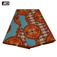 ACI новая Анкара ткань Африканская настоящая восковая печать 6 ярдов/шт полиэстер материал настоящий воск Tissus лоскутное для свадебного платья