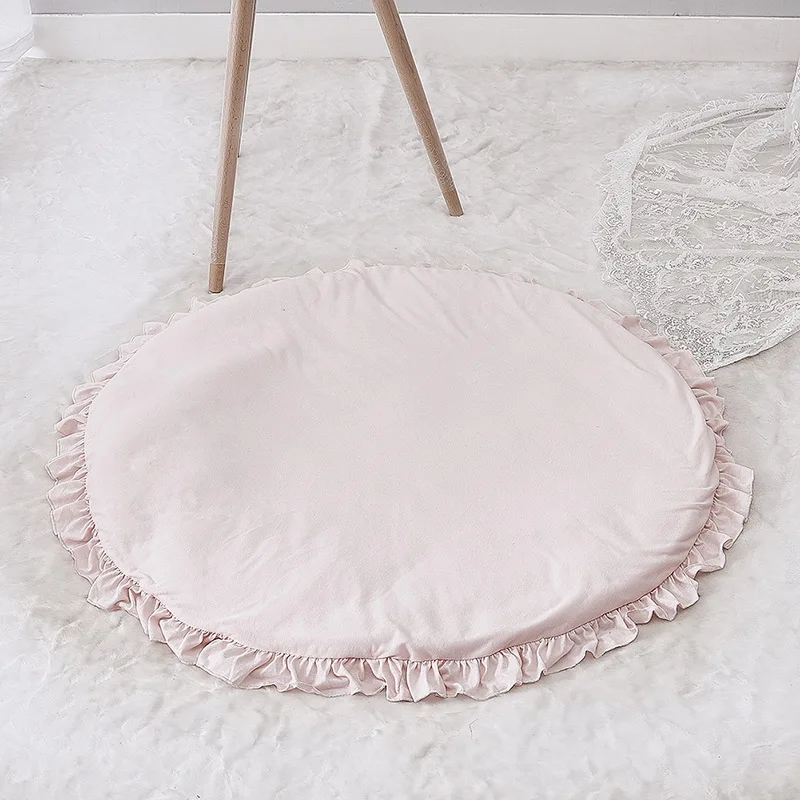 pink Коврик для ребенка, мягкий игровой коврик, мягкий хлопковый коврик для ползания, игровой коврик для девочек, Круглый Пол, ковер для детской интерьера, декор для комнаты - Цвет: pink