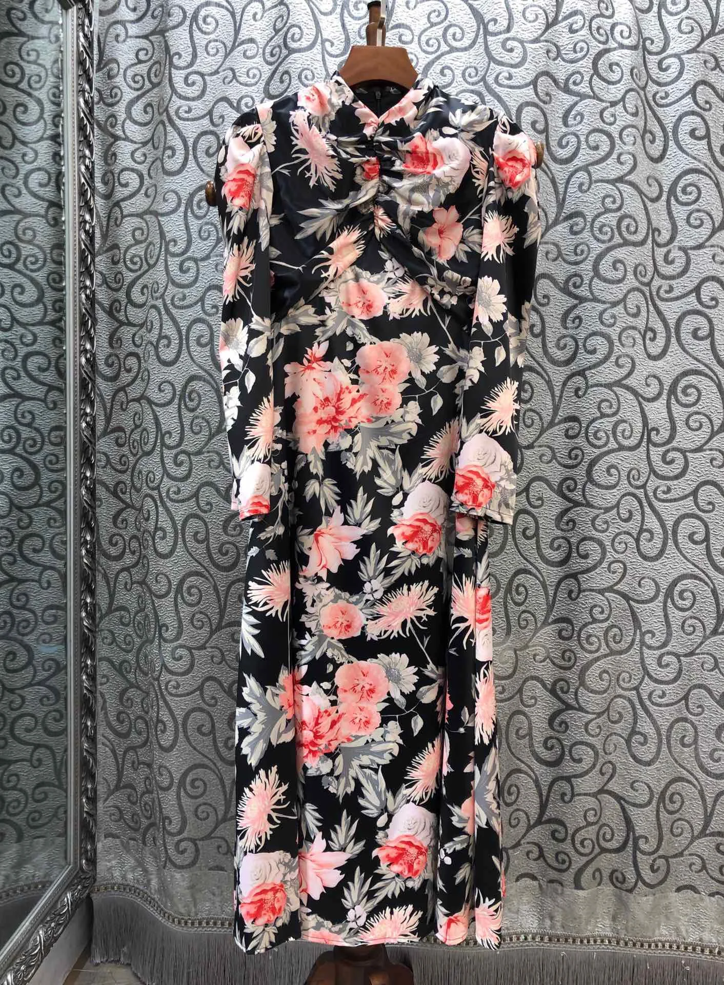 

2019 New Fashion Attractive Sexy Print Long Sleeve Autumn Dress Three Size Free Shipping