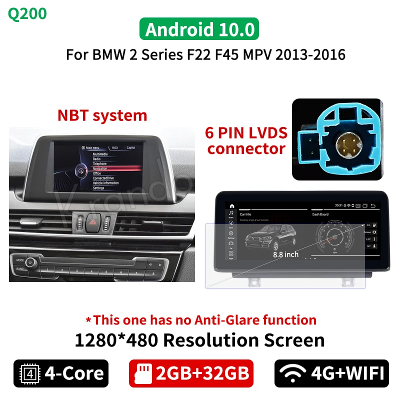Krando Android 10 0 4 ГБ 64 8 ''автомобильный GPS радио для хэтчбеков BMW серий 1 F20 2 серии F22 F45
