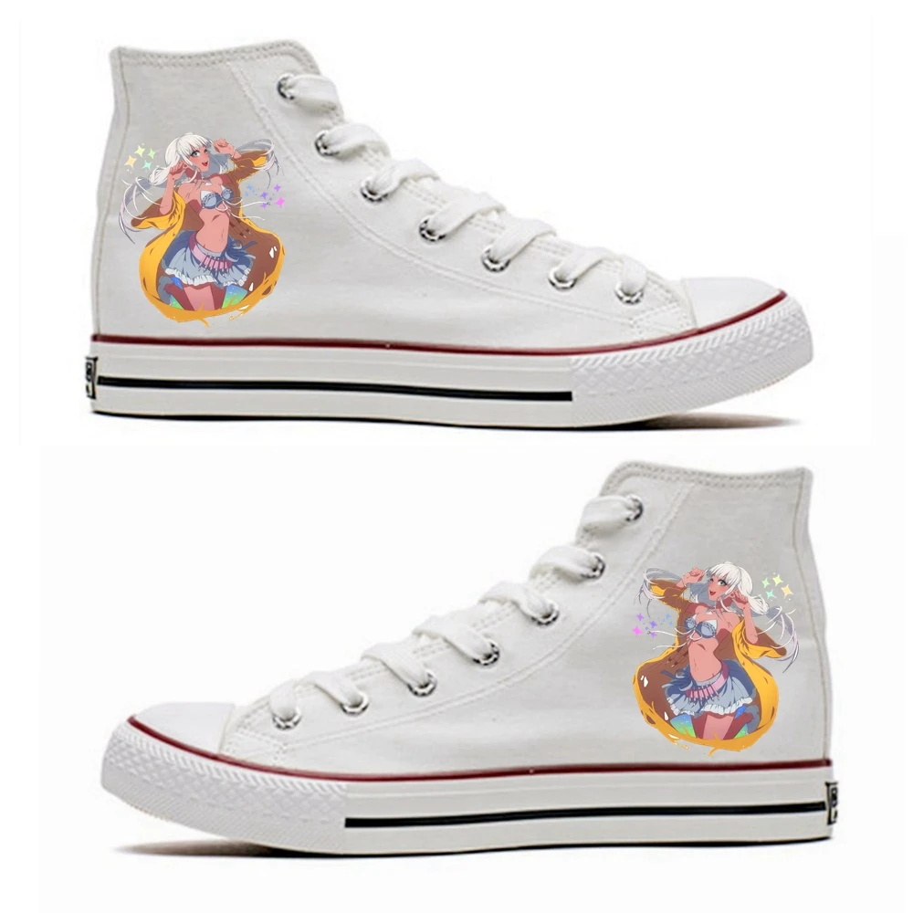 White Shoes Тканевая обувь для костюмированной вечеринки в стиле игры Danganronpa Angie Yonaga; женская и Мужская Спортивная обувь для подростков; Повседневная Уличная обувь для путешествий - Цвет: White Shoes