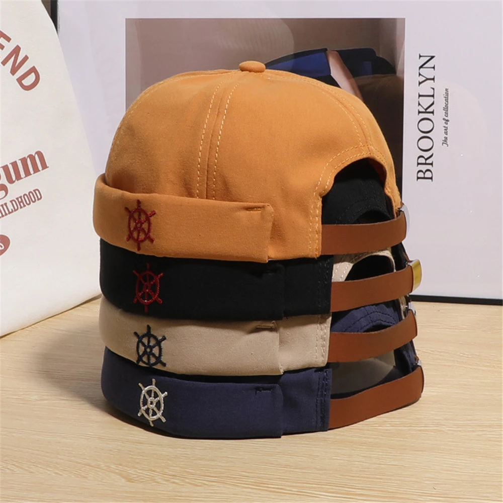 Gauter Kpop унисекс Skullcap Матросская Кепка модная вышивка свернутая манжета ковш кепка