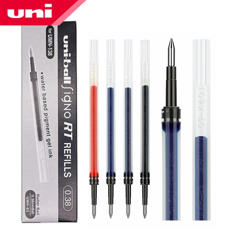 12 шт Япония UNI гелевая заправка UMR 83 / 85N (подходит для UMN 138/UMN 155) 0 38 мм/0 5 мм черный