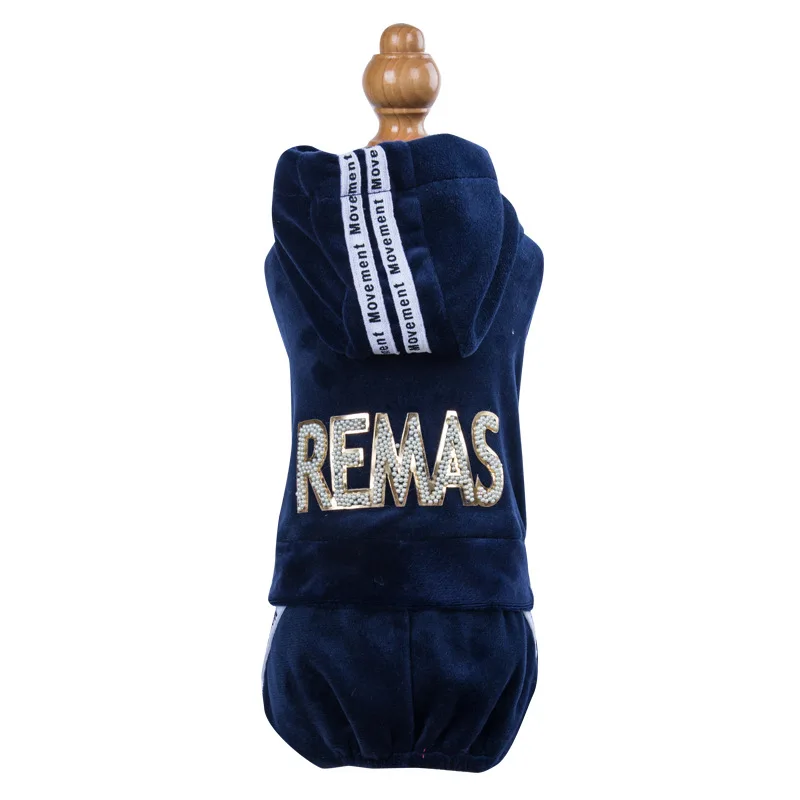 Pet Jumpsuits Dog Pet Sports Clothes Apparel Golden Velvet Dog Cat Jumpsuit Pet Winter&Autumn Coat Classic Puppy Cat Apparel 5 sizes
