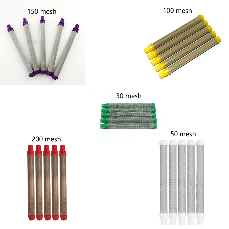 Wagner 89324 Spray Gun Filter 5PCS/10PCS 30/50/100/150/200 Mesh Replacement Gun Filter for Wagner Airless Paint Spray Guns 5pcs paint brushes set kit