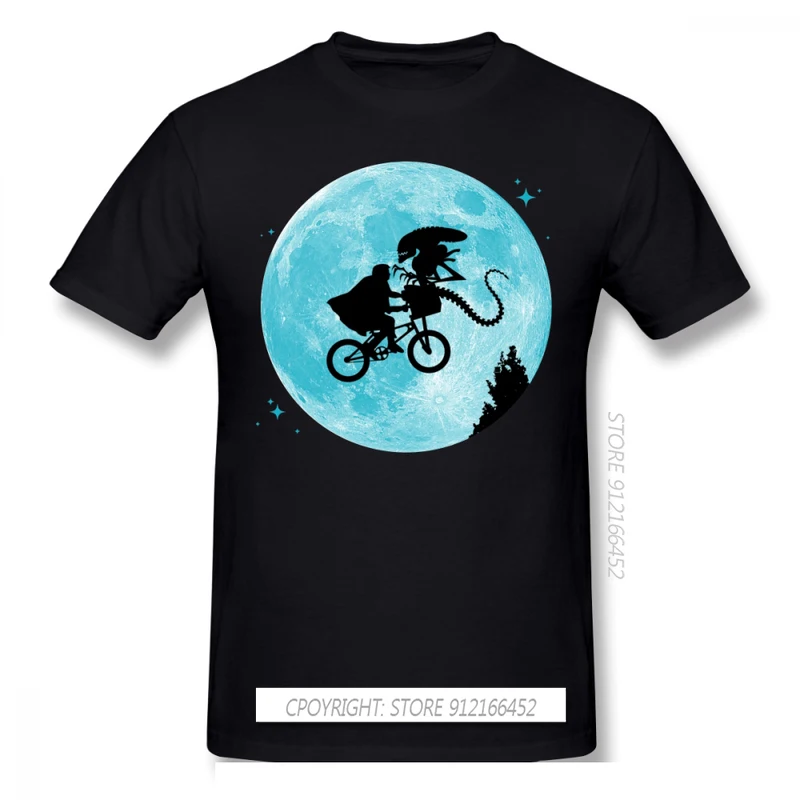 

E.T. Футболка с мультяшным принтом E.T. Классические мужские футболки Vs Aliens, хлопковая футболка с коротким рукавом, забавная футболка, уличная одежда