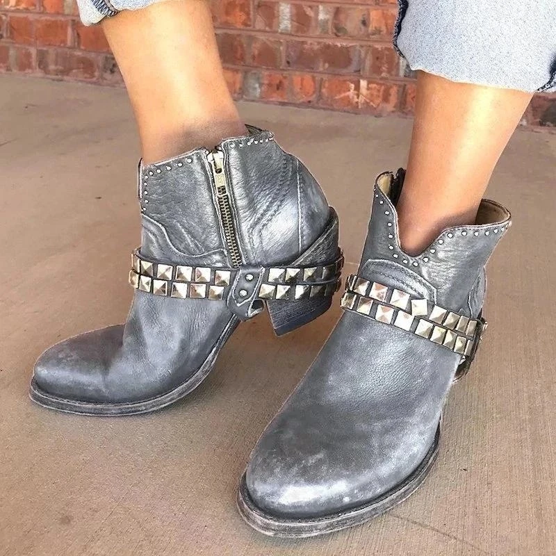 

Boots Women Shoes Women Fashion High Heel Zipper Bordered Ankle Boots Ladies Platform Artificial Leather Shoes Bota Feminina