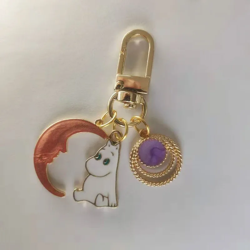 Moomin Moomin Mummi брелок Новое поступление модный унисекс Бегемот персонажа плюшевый брелок Романтический мультфильм металлический брелок - Color: Moomin