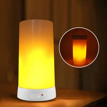 

LED Flame Effect Light Bulb USB charged Flickering Decorative Flame Atmosphere mood Lamp Artificial vivid fire party bar lamp