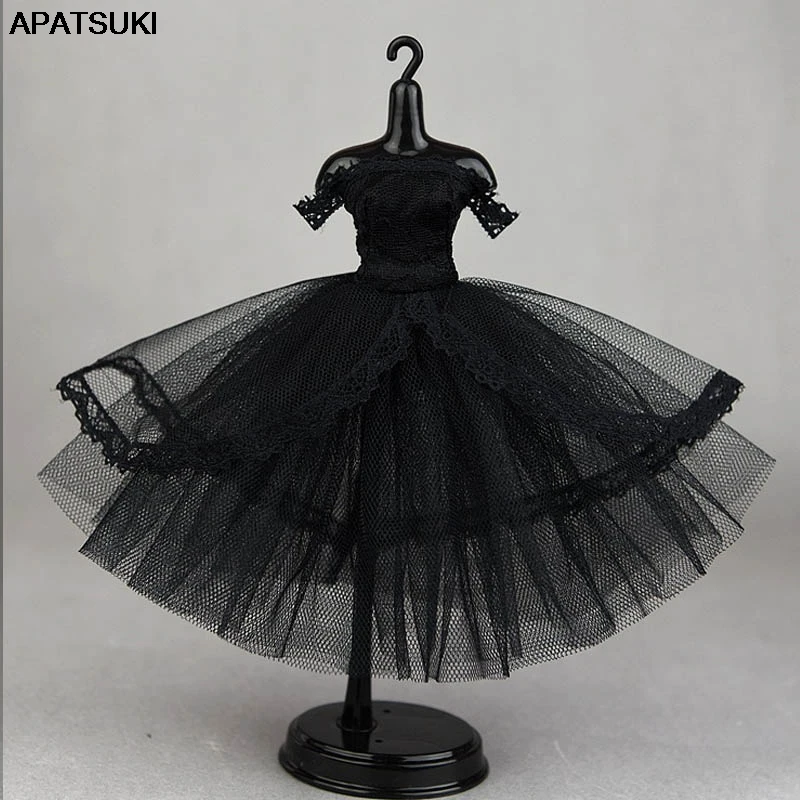 Black Lace Princess Dress for Barbie Doll Outfits Party Dresses Clothing for Blythe Doll Clothes 1/6 Dolls Accessories Toys