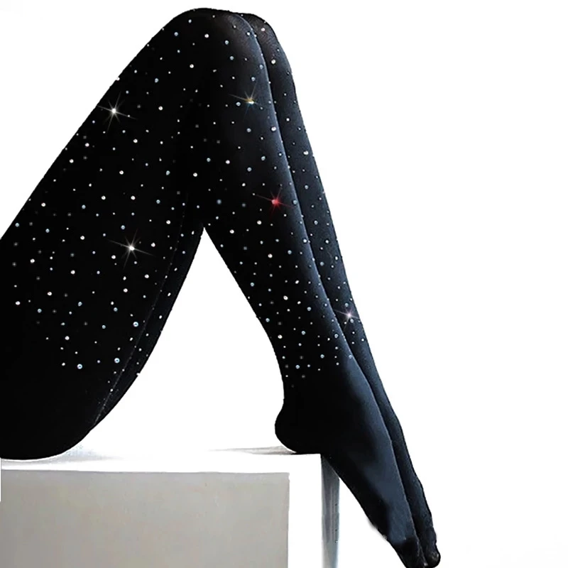 Rhinestone Figure Skating Pants Pantyhose Adult Children Gymnastics Ice Skating Pant Socks Shining Girls Tights Fitness Leggings figure skating tights,skating tights