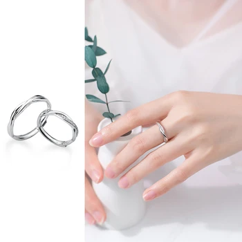 

Mocanie New 925 Sterling Silver Shiny CZ Geometric Cross Line Opening Ring for Men Women Fashion Wedding Bands Fine Jewelry Gift