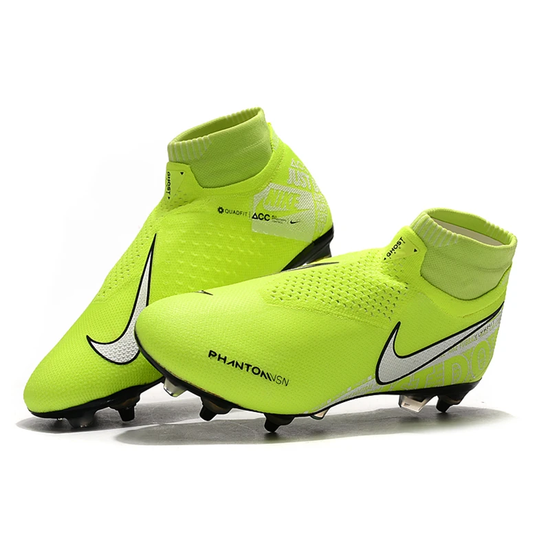 Nike Phantom VSN Elite DF SG-Pro Anti-сабо; большие размеры 39-45 высокие ботильоны футбольные бутсы обувь Футбол бутсы Для мужчин Бутсы Обувь для футбола