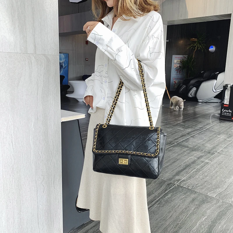 

Luxury Handbags Women Bags Designer Chains PU Leather Shoulder Bags Ladies High Quallity Fashion Crossbody Bags For Women 2019