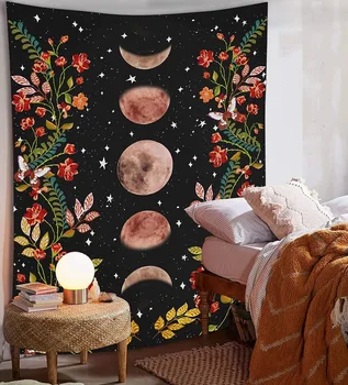 

Abstract Nordic Moon Fabric Tapestry Home Space Galaxy Aesthetic Tapestry Wall Black Art Dorm Tapiz Pared Wall Decor BY50TA
