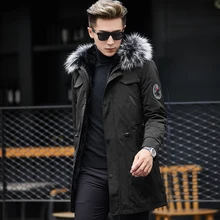 Пальто с натуральным мехом, зимняя куртка, Мужская парка с подкладкой из натурального меха норки, мужские теплые парки, Мужская норковая шуба, Chaqueta Hombre YY594