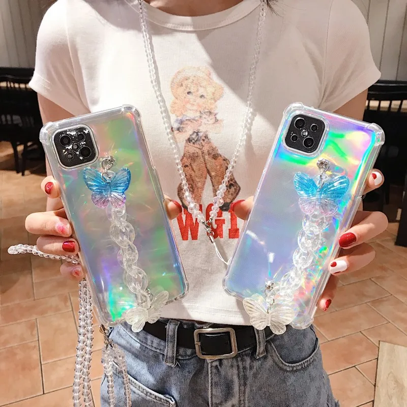 Laser Case For Huawei P30 Pro P40 P20 Lite Cover Necklace Strap Bracelet for Y6 Y5 Y7 Y9 2019 Honor 8A 8S X10 | Мобильные телефоны