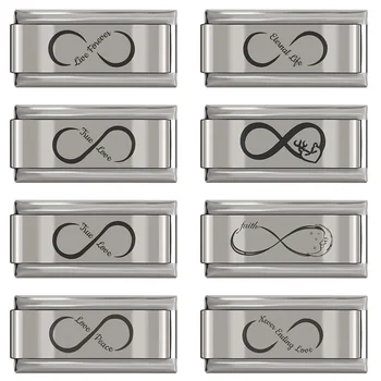

Hapiship 2020 Original Daisy Sweet Infinite Love Charm Links Fit 9mm Italian Stainless Steel Bracelet Jewelry DIY Making DJ289