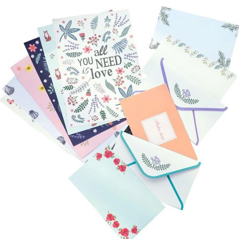 

6 Pcs/set Fresh Animal Flower Plant Paper Envelopes Letters Set Stationery Mini Vintage Envelope Invitations Gifts Stationery