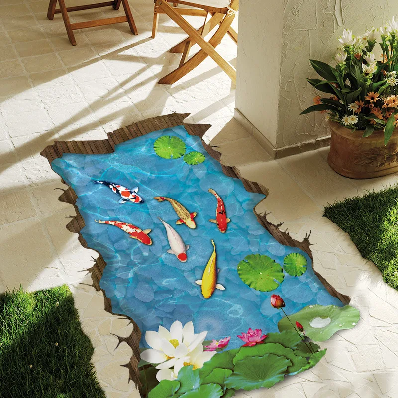 

3D Floor Sticker Fish/Dolphins/Giraffe/Dinosaur/Shark Wall Sticker Home Decoration for Kids Living Room Sitting Room,Large