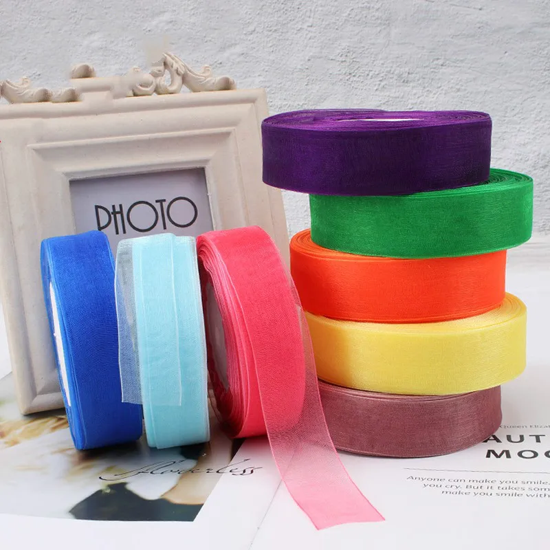 Organza Ribbon Roll - Vibrant Colors for Gift Wrapping and Decorations, 45 Meters