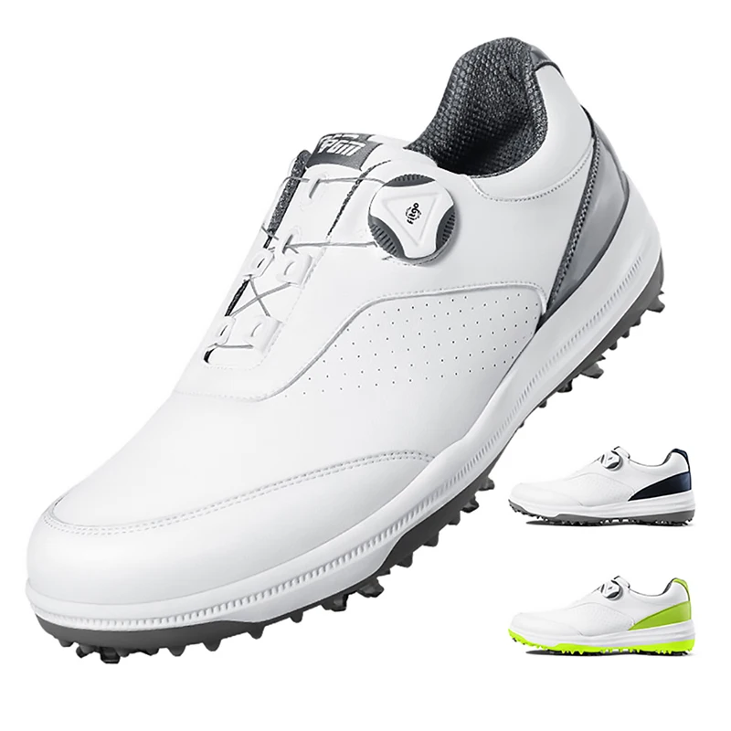 Zapatos golf hombre zapatos de golf para zapatos de golf ecco para hombre Zapatos de Golf de cuero genuino para hombre, zapatillas ligeras e impermeables, antideslizantes, de goma, informales, para caminar|Zapato