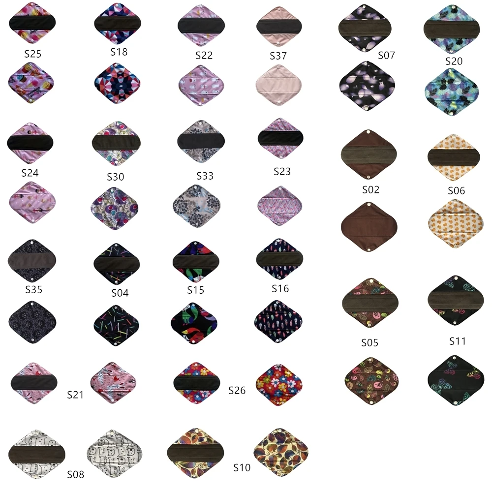 Sanitary Pads JUTESK's 20.5cm / 8 Inch Charcoal Bamboo Mama Cloth/ Menstrual Pads/Sanitary Pad/Panty Liner