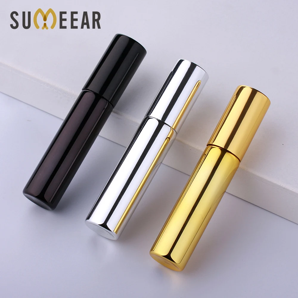 100Pieces/Lot 10ML Portable UV Glass Refillable Perfume Bottle With Aluminum Atomizer Spray Bottles Sample Empty Containers 100pieces lot customizable bottle 1ml perfume bottle with paper card printing logo refillable perfume bottle dropper bottle