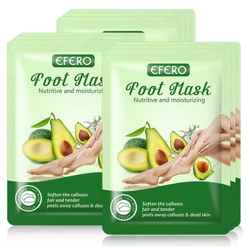 

6pcs/3pack Foot Mask Peeling Dead Skin Pedicure Socks Moisturizing Smooth Foot Peeling Masks Avocado Foot Patches Peeling Masks