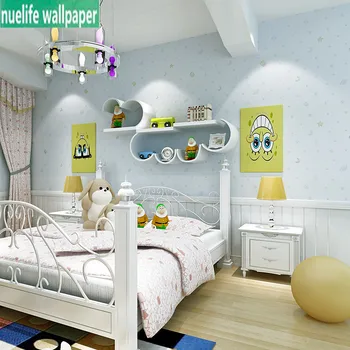 

Star Moon Children's Room Non-woven Wallpaper Boy Girl Pink Bedroom kids room Wallpaper Embossed 3d Background Wallpaper