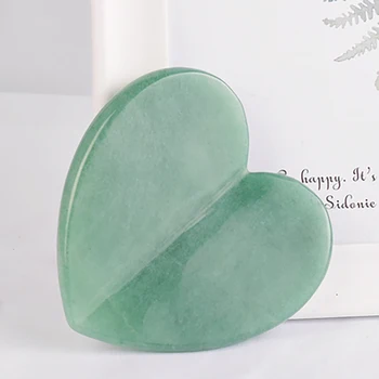 

Natural powder crystal jade scrapping board shaving face shaving eye SPA massage tool health point heart scrapping board