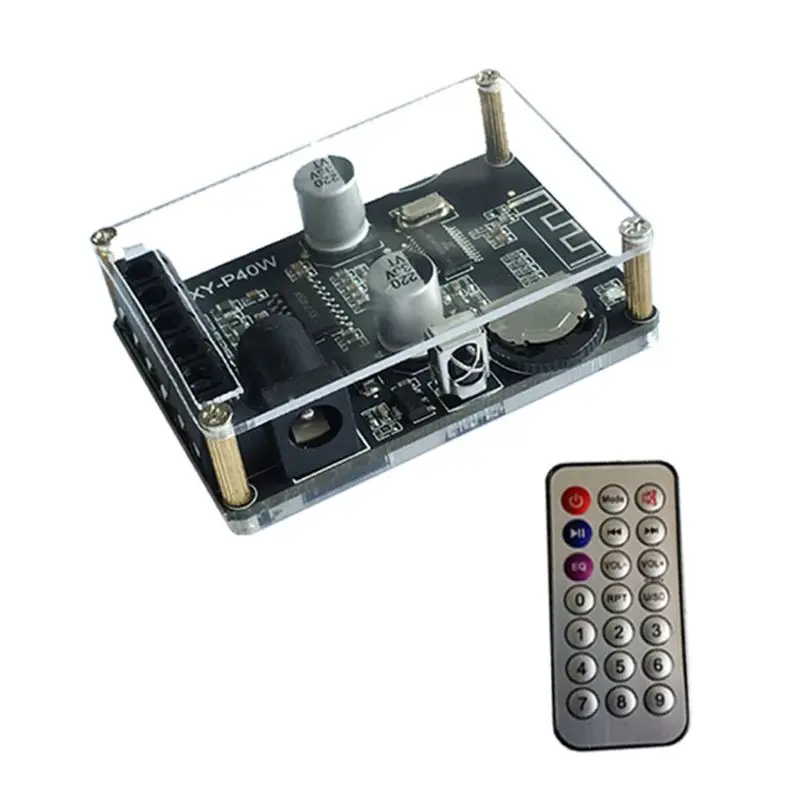 

XY-P40W Bluetooth Digital Amplifier Board Audio Receiver Stereo Wireless with Remote Control 30/40W 12/24V Car Accessories