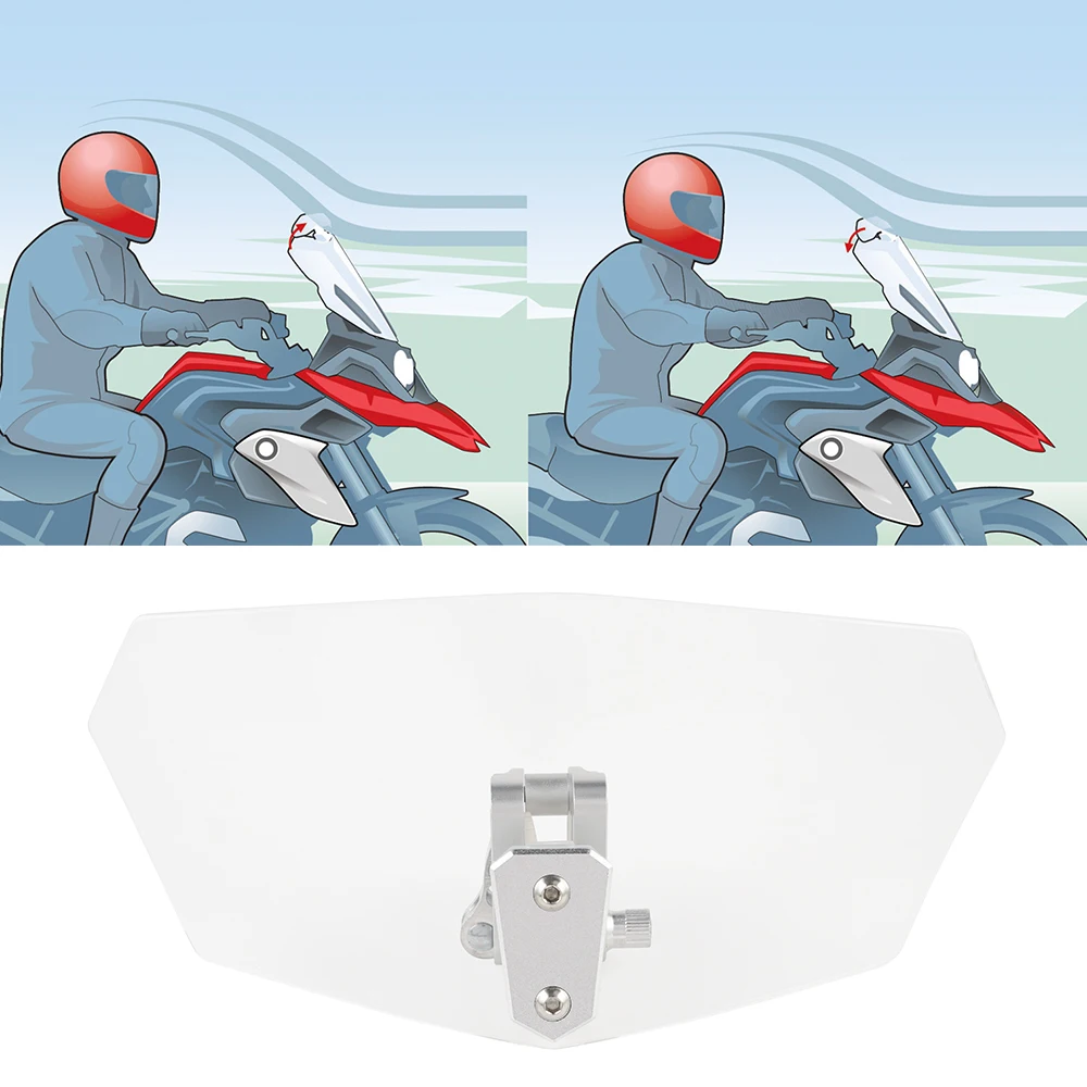 NICECNC Motorcycle Adjustable Clip On Windshield Extension for KTM BMW Ducati Honda 28 X 13 cm | Автомобили и мотоциклы