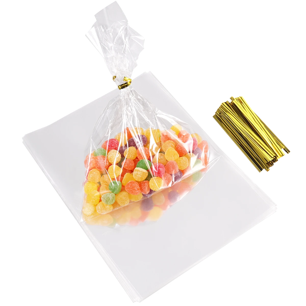 DierCosy 100pcs OPP Clear Bags Multi-Purpose cellophane Bag for Bread Candy soap Biscuits 