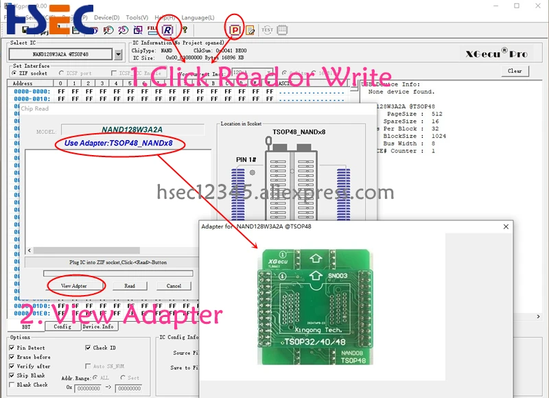 ANDK TSOP48 NAND адаптер для xgecu minipro TL866II plus программатор tsop48 tl866 nand flash чипы розетка|adapters